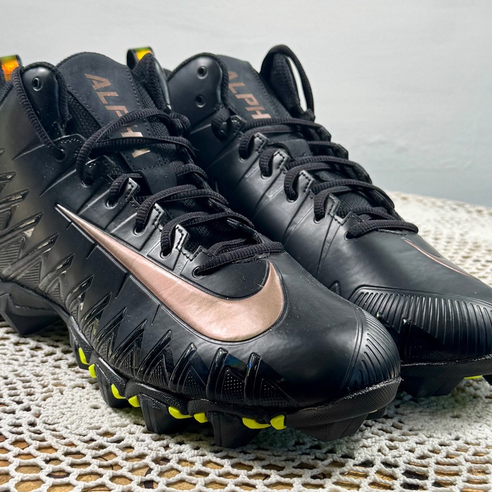 Nike Alpha Menace Shark Cleats US Size 11.5 M (878122) Black NEW! sku 3230